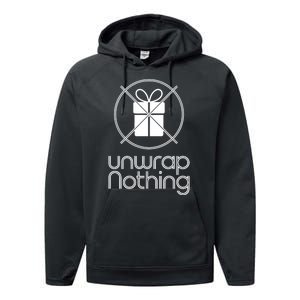 Unwrap Nothing Funny Anti Christmas Grumpy Christmas Performance Fleece Hoodie