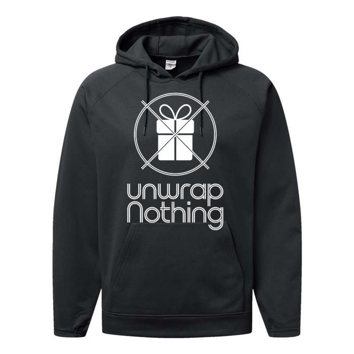 Unwrap Nothing Funny Anti Christmas Grumpy Christmas Performance Fleece Hoodie