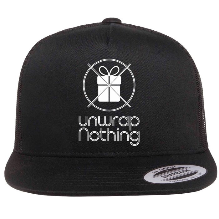 Unwrap Nothing Funny Anti Christmas Grumpy Christmas Flat Bill Trucker Hat