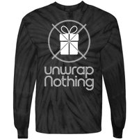 Unwrap Nothing Funny Anti Christmas Grumpy Christmas Tie-Dye Long Sleeve Shirt