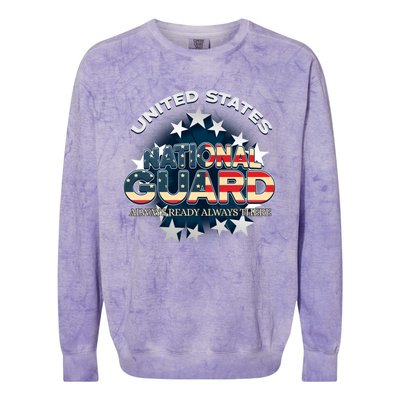 Us National Guard Always Ready Always There Army Gift Colorblast Crewneck Sweatshirt