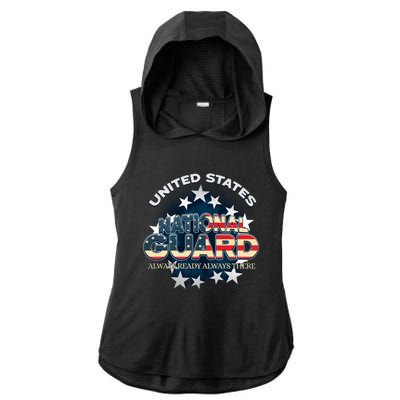 Us National Guard Always Ready Always There Army Gift Ladies PosiCharge Tri-Blend Wicking Draft Hoodie Tank