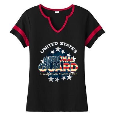 Us National Guard Always Ready Always There Army Gift Ladies Halftime Notch Neck Tee