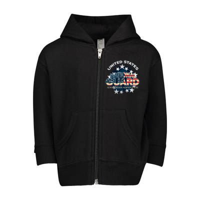 Us National Guard Always Ready Always There Army Gift Toddler Zip Fleece Hoodie