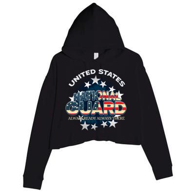 Us National Guard Always Ready Always There Army Gift Crop Fleece Hoodie