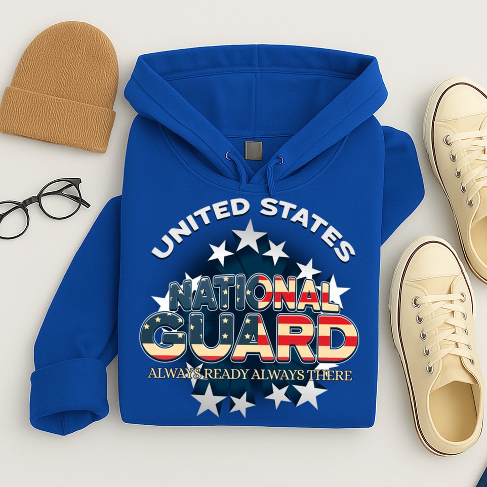 Us National Guard Always Ready Always There Army Gift Hoodie