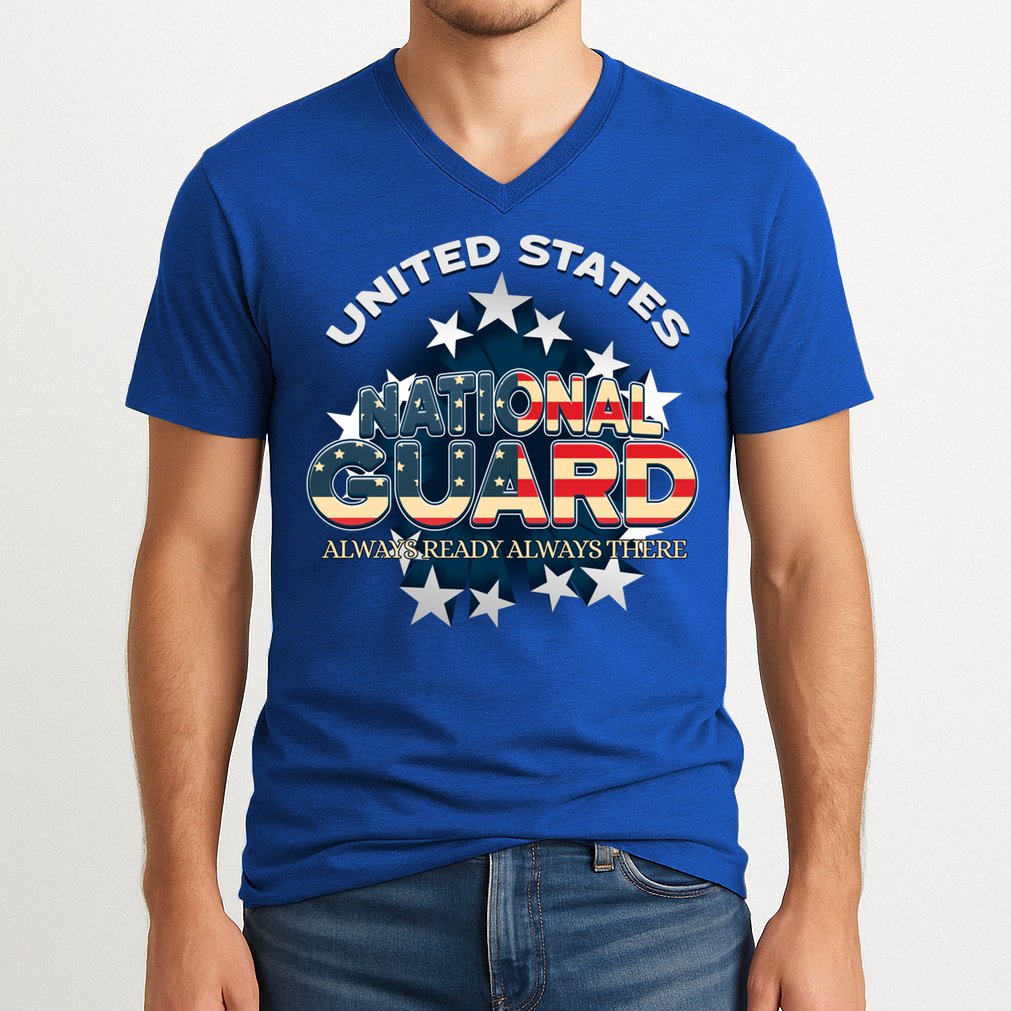 Us National Guard Always Ready Always There Army Gift V-Neck T-Shirt