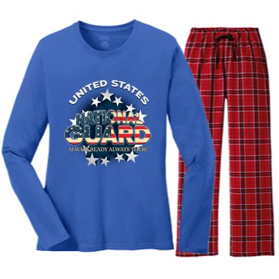 Us National Guard Always Ready Always There Army Gift Women's Long Sleeve Flannel Pajama Set 