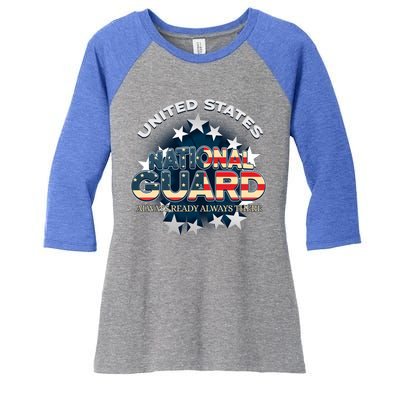 Us National Guard Always Ready Always There Army Gift Women's Tri-Blend 3/4-Sleeve Raglan Shirt