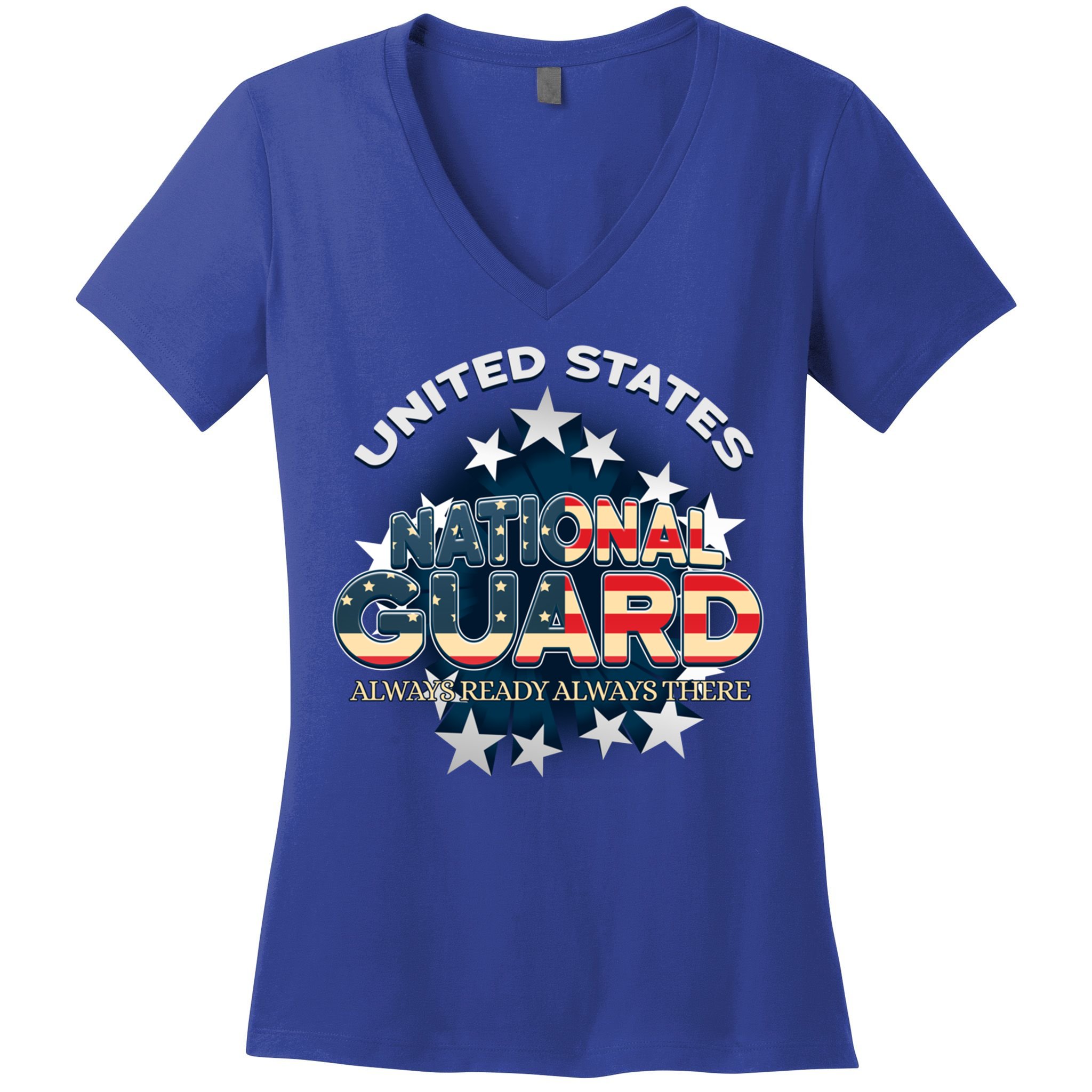 Us National Guard Always Ready Always There Army Gift Women's V-Neck T-Shirt