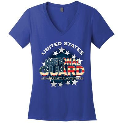 Us National Guard Always Ready Always There Army Gift Women's V-Neck T-Shirt