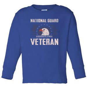 Us National Guard Veteran Eagle Usa Flag Veterans Day Funny Gift Toddler Long Sleeve Shirt