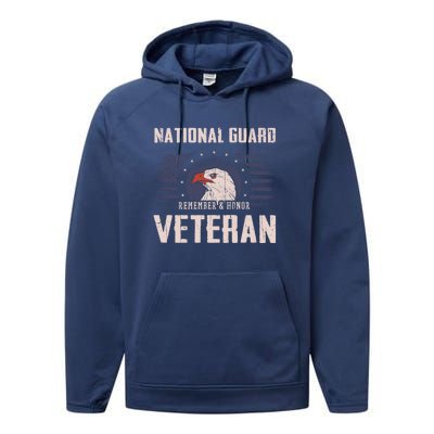 Us National Guard Veteran Eagle Usa Flag Veterans Day Funny Gift Performance Fleece Hoodie