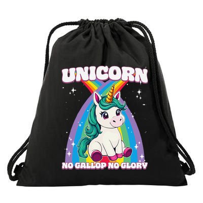 Unicorn No Gallop No Glory Unicorn .Png Drawstring Bag