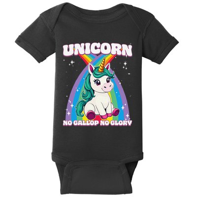 Unicorn No Gallop No Glory Unicorn .Png Baby Bodysuit