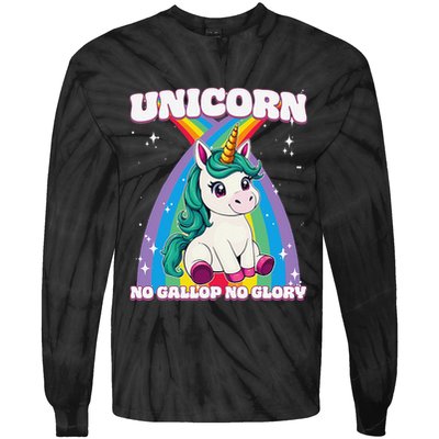 Unicorn No Gallop No Glory Unicorn .Png Tie-Dye Long Sleeve Shirt