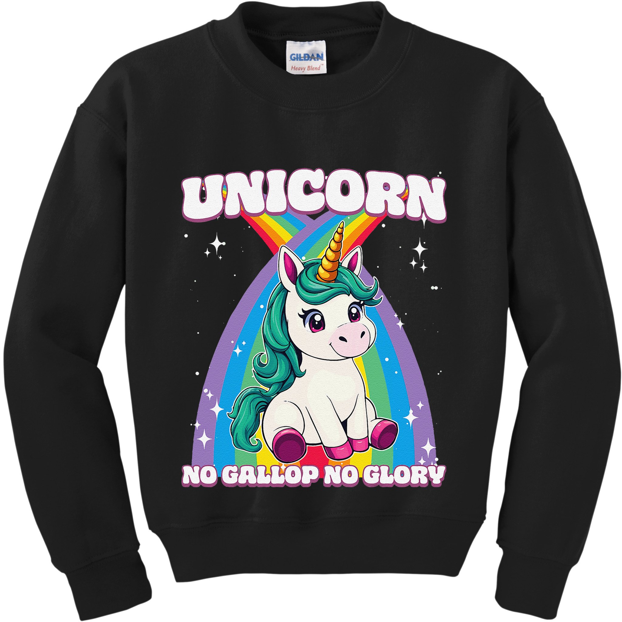 Unicorn No Gallop No Glory Unicorn .Png Kids Sweatshirt
