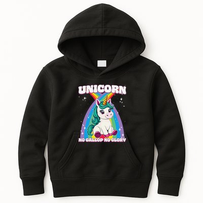Unicorn No Gallop No Glory Unicorn .Png Kids Hoodie