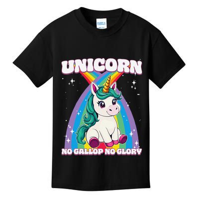 Unicorn No Gallop No Glory Unicorn .Png Kids T-Shirt