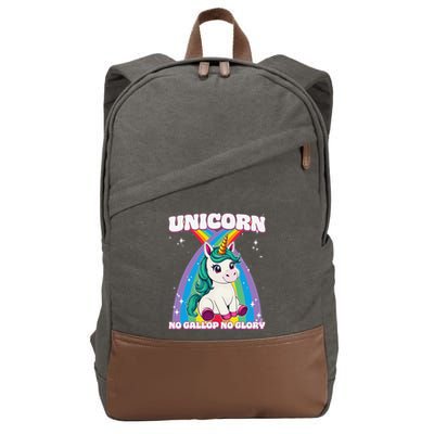 Unicorn No Gallop No Glory Unicorn .Png Cotton Canvas Backpack