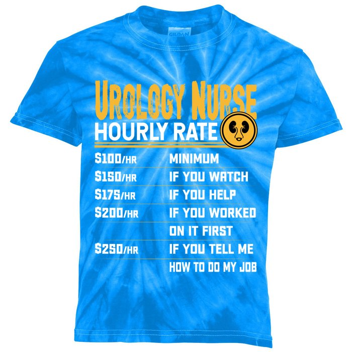 Urology Nurse Hourly Rate Funny Urology Nursing Nurse Gift Kids Tie-Dye T-Shirt