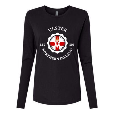 ULSTER Northern Ireland Flag Badge UK Vintage Womens Cotton Relaxed Long Sleeve T-Shirt