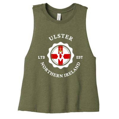 ULSTER Northern Ireland Flag Badge UK Vintage Women's Racerback Cropped Tank