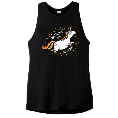 Unicorn Believe In Magic Ladies PosiCharge Tri-Blend Wicking Tank