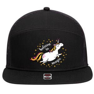 Unicorn Believe In Magic 7 Panel Mesh Trucker Snapback Hat