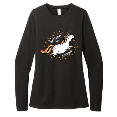 Unicorn Believe In Magic Womens CVC Long Sleeve Shirt