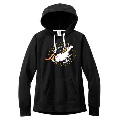 Unicorn Believe In Magic Women's Fleece Hoodie