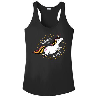 Unicorn Believe In Magic Ladies PosiCharge Competitor Racerback Tank