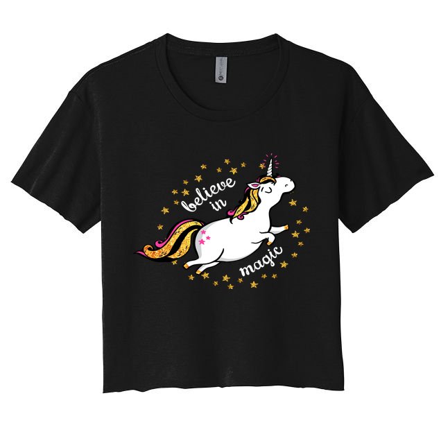 Unicorn Believe In Magic Crop Top