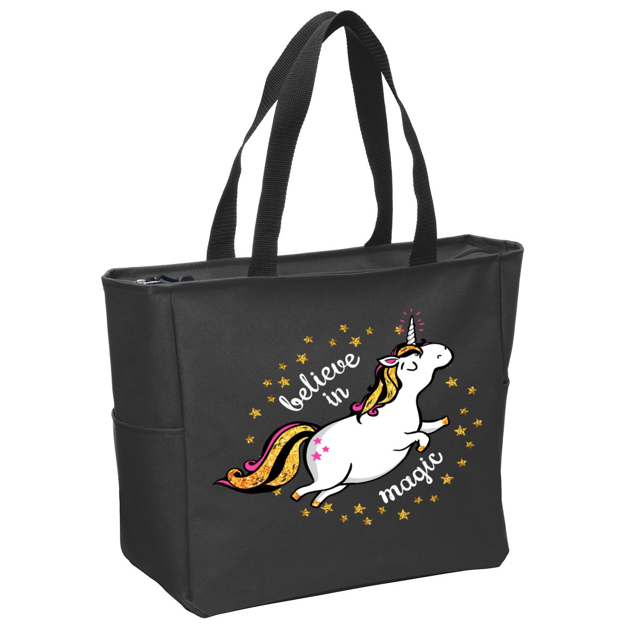 Unicorn Believe In Magic Zip Tote Bag