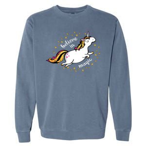 Unicorn Believe In Magic Garment-Dyed Sweatshirt