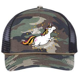 Unicorn Believe In Magic Retro Rope Trucker Hat Cap