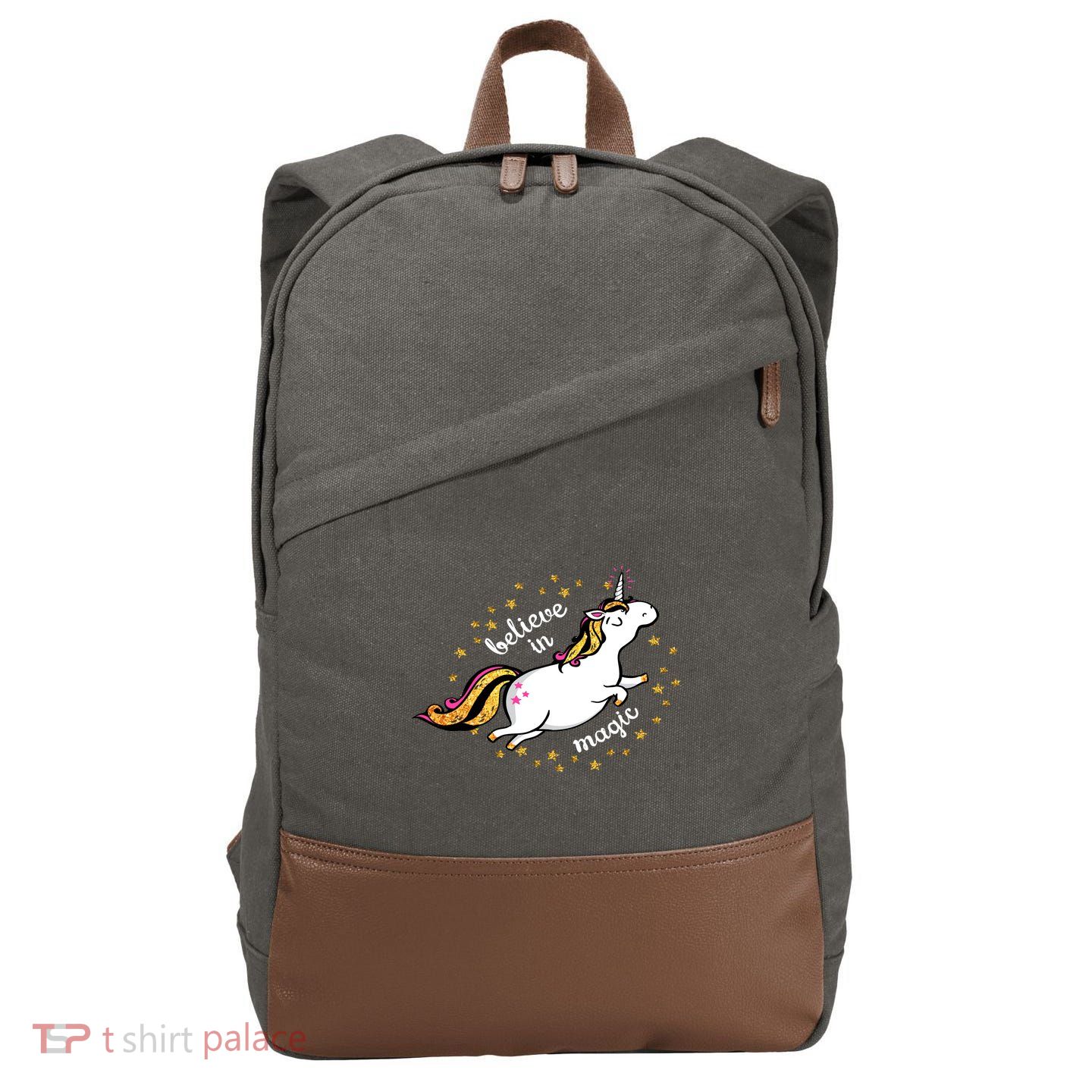 Unicorn Believe In Magic Cotton Canvas Backpack