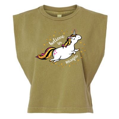 Unicorn Believe In Magic Garment-Dyed Women's Muscle Tee