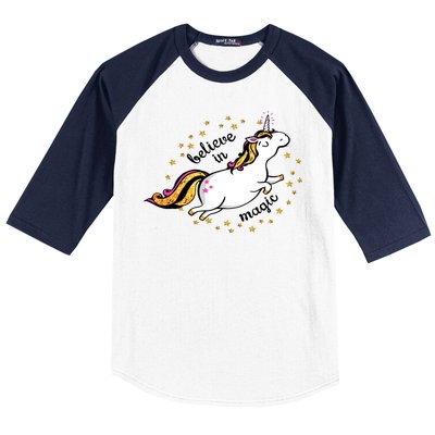 Unicorn Believe In Magic Baseball Sleeve Shirt