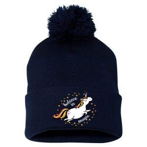 Unicorn Believe In Magic Pom Pom 12in Knit Beanie