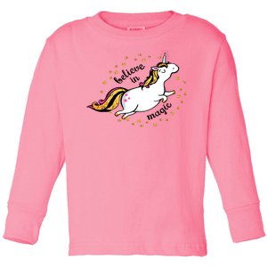 Unicorn Believe In Magic Toddler Long Sleeve Shirt