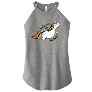 Unicorn Believe In Magic Women's Perfect Tri Rocker Tank