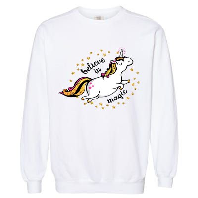 Unicorn Believe In Magic Garment-Dyed Sweatshirt