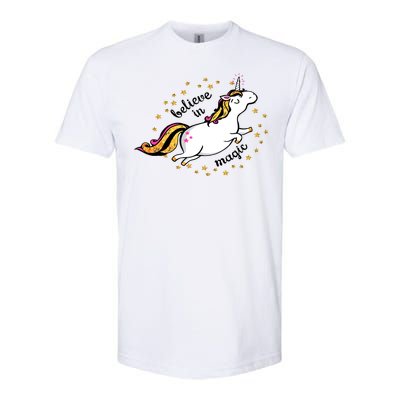 Unicorn Believe In Magic Softstyle® CVC T-Shirt