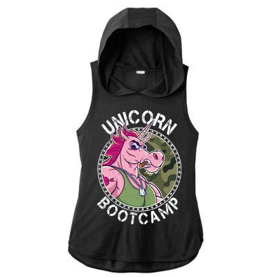 Unicorn Boot Camp Ladies PosiCharge Tri-Blend Wicking Draft Hoodie Tank