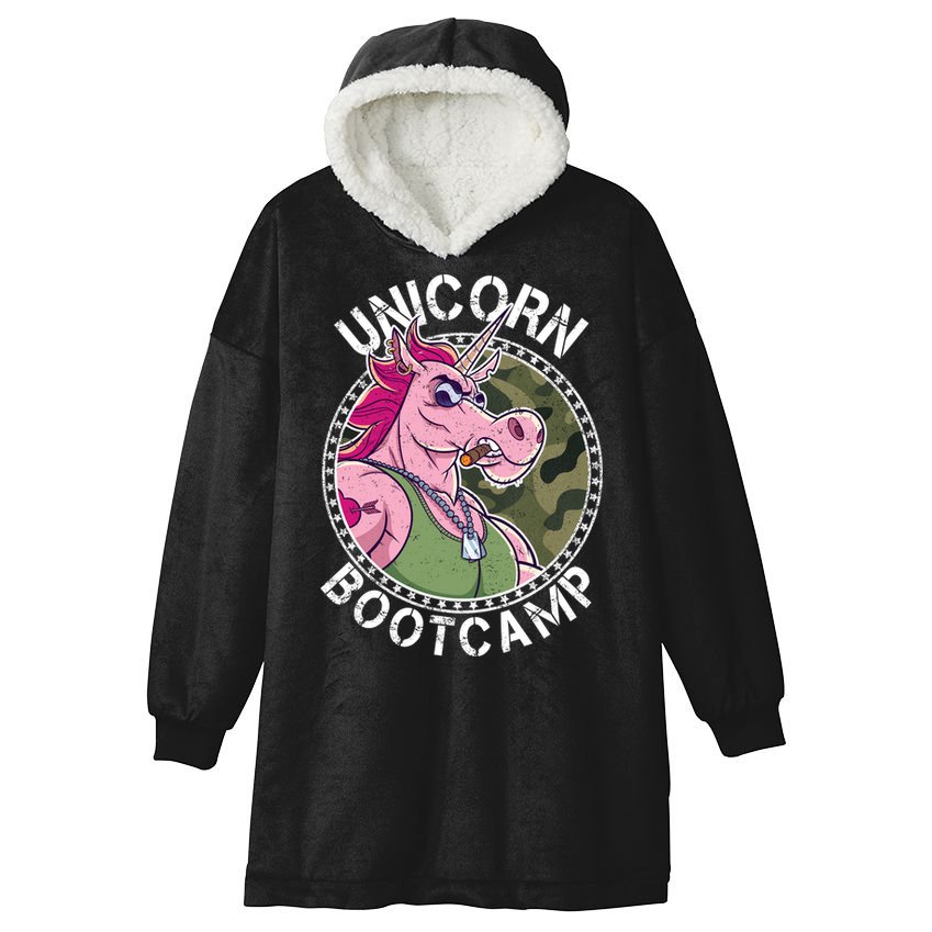 Unicorn Boot Camp Hooded Wearable Blanket