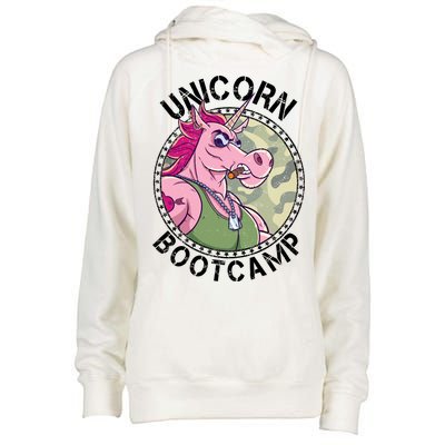 Unicorn Boot Camp Womens Funnel Neck Pullover Hood