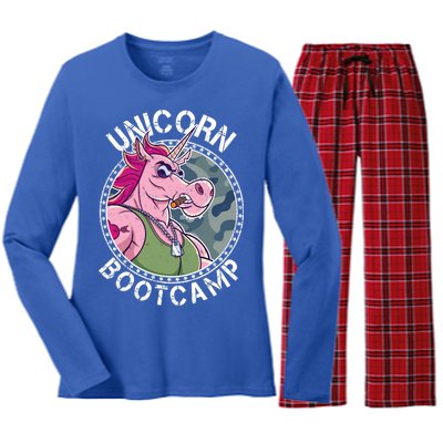 Unicorn Boot Camp Women's Long Sleeve Flannel Pajama Set 