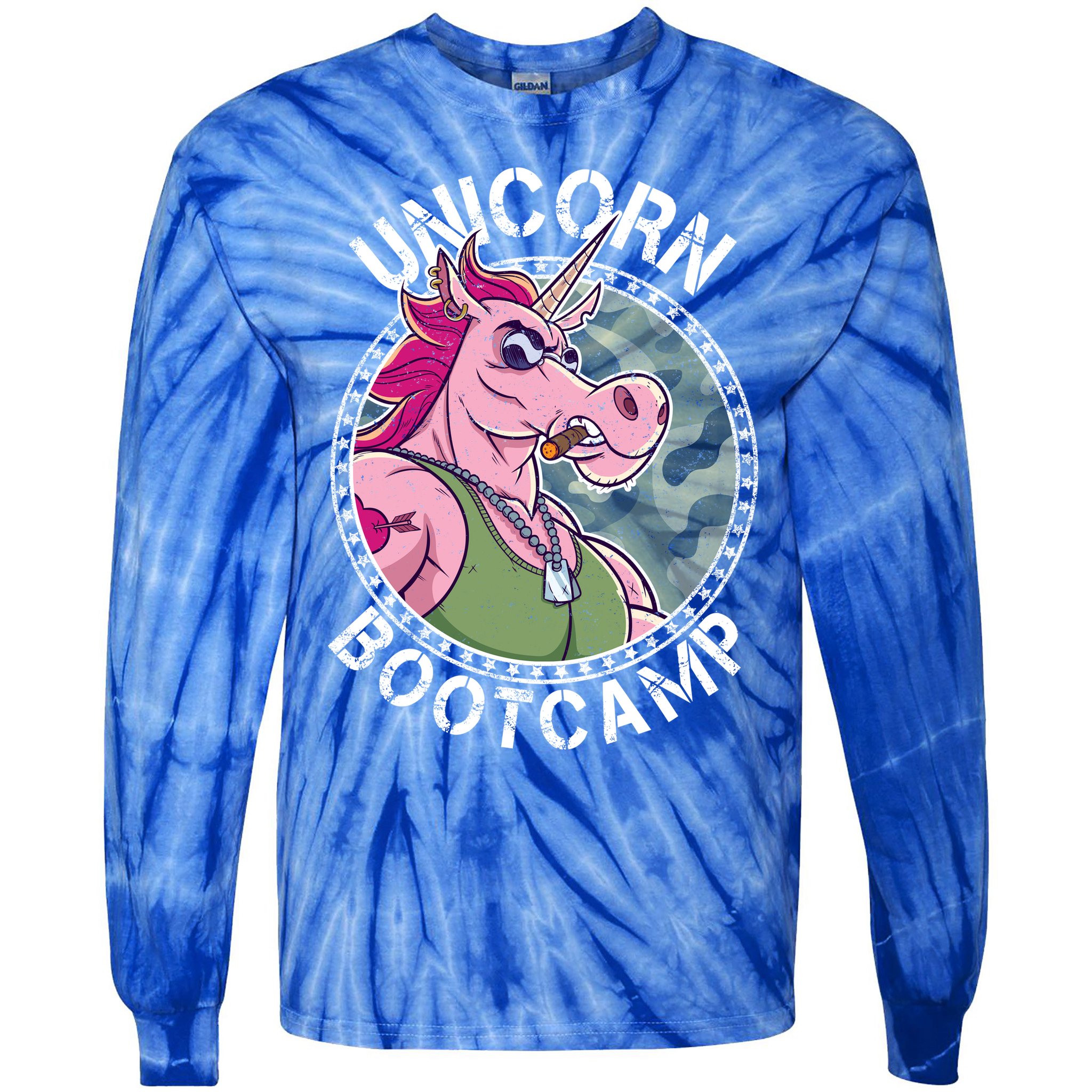 Unicorn Boot Camp Tie-Dye Long Sleeve Shirt