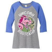 Unicorn Boot Camp Women's Tri-Blend 3/4-Sleeve Raglan Shirt